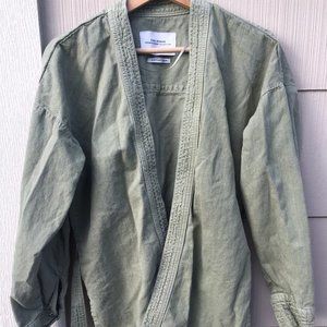 ZARA Cotton Linen Army Green Jacket
